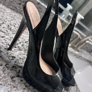 Black Aldo Open Toe Heels